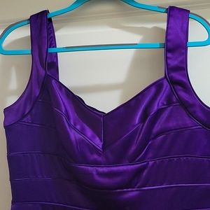 Lauren Ralph Lauren Purple Satiny Tiered Dress